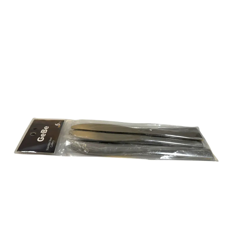 GeBe 6-piece stainless steel dinner knives set packaged in protective pouch on SpotNGrab Lebanon