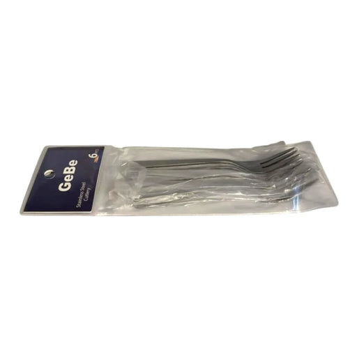 GeBe 6-piece stainless steel small forks set packaged in a clear retail pouch on SpotNGrab Lebanon