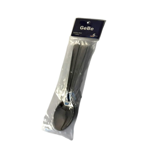 GeBe 6-piece stainless steel tablespoons set packaged in protective clear pouch on SpotNGrab Lebanon