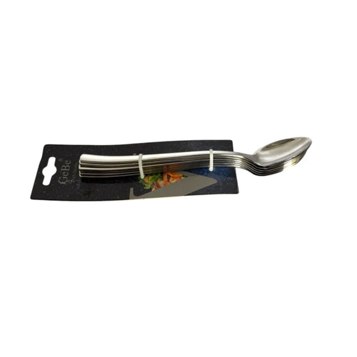 GeBe 6-piece stainless steel coffee spoons set on retail card packaging on SpotNGrab Lebanon