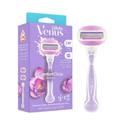 Gillette Venus ComfortGlide Breeze women's razor with purple handle and built-in gel bars on Spotngrab Lebanon.