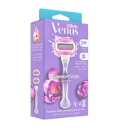 Gillette Venus ComfortGlide Breeze women's razor with purple handle and built-in gel bars on Spotngrab Lebanon.