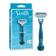 Gillette Venus Smooth women's razor kit with 1 teal handle and 2 refill cartridges on Spotngrab Lebanon.