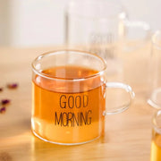 Good Morning glass cup set of 6 in Lebanon – 130ml transparent espresso and tea cups on Spotngrab.