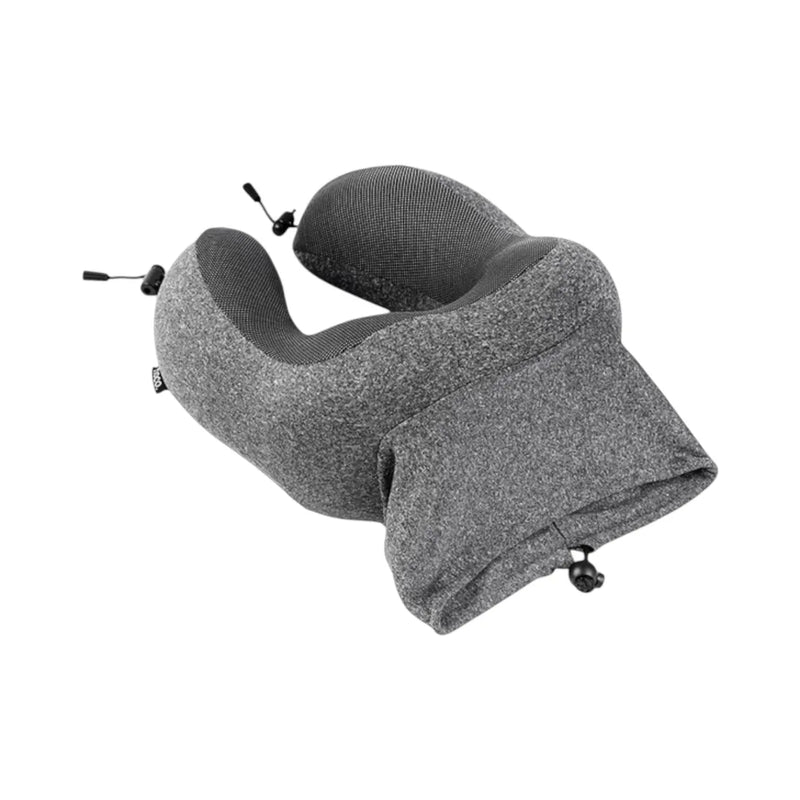 Hoco HX70 U-shaped memory foam travel pillow showing its ergonomic neck contour and front adjustable locking cord on Spotngrab Lebanon.