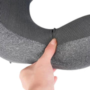 Close-up of the slow-rebound memory foam core compressing and the soft breathable fabric cover texture available at Spotngrab Lebanon.