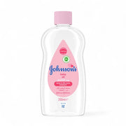 Johnson's Baby Oil 200ml – gentle moisturizing oil in clear bottle with pink cap, ideal for baby massage and dry skin care