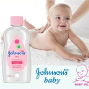 Johnson's Baby Oil 200ml – gentle moisturizing oil in clear bottle with pink cap, ideal for baby massage and dry skin care