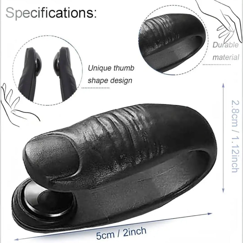 Black U-shaped LI4 acupressure hand clip shown worn on the hand and isolated on Spotngrab Lebanon.
