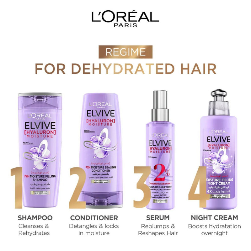 L'Oreal Elvive hair care product lineup for dehydrated hair 