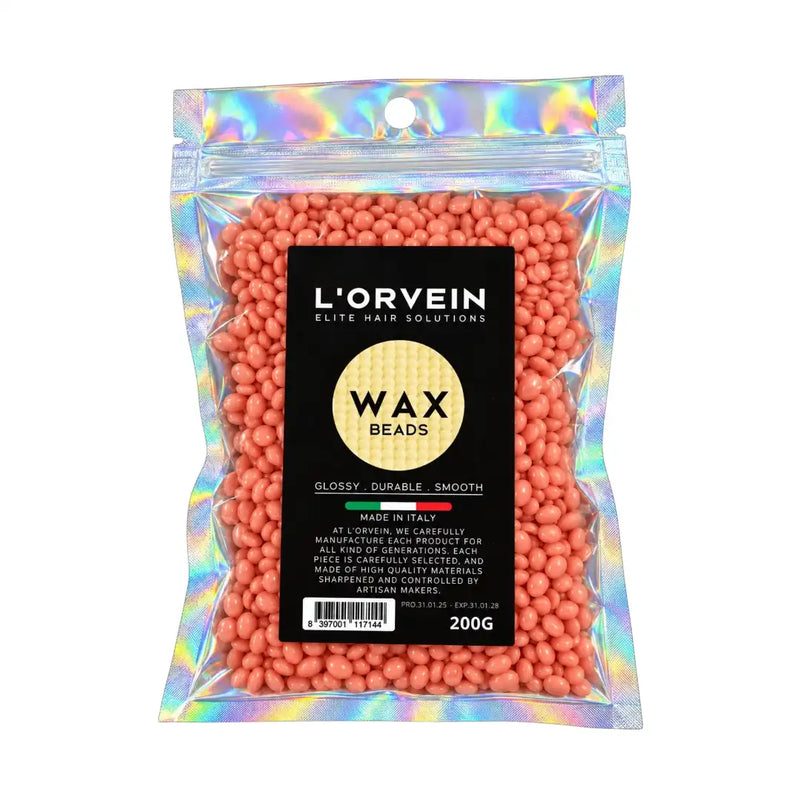 L'Orvein Elite Hair Solutions Wax Beads 200g packaging bag displaying hard wax beans on Spotngrab Lebanon.