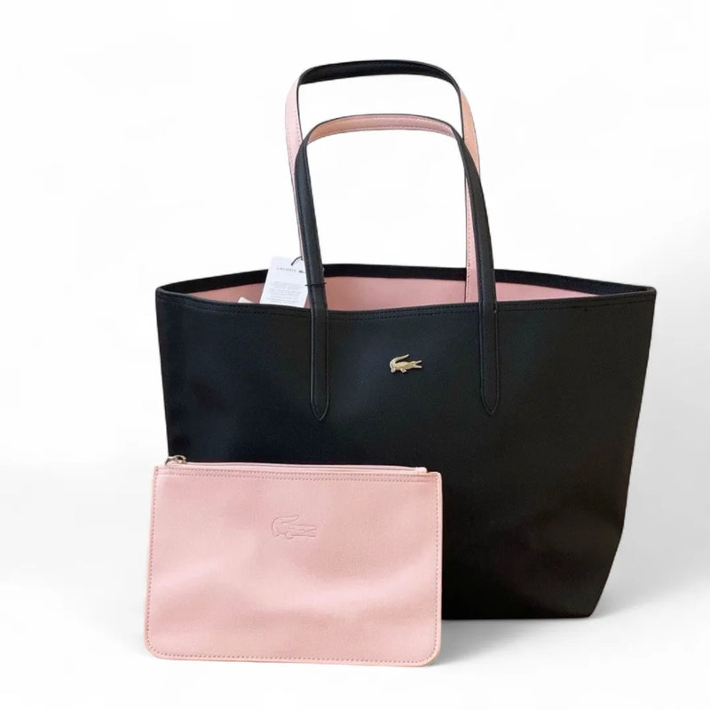 Lacoste double-face reversible tote bag with pouch – SpotNGrab Lebanon