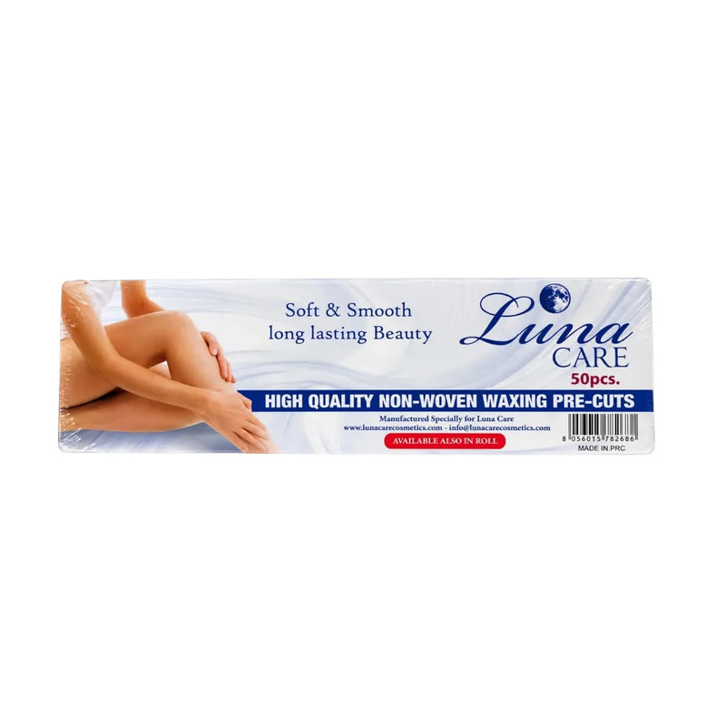 Luna Care Non-Woven Waxing Pre-Cuts box containing 50 pieces on Spotngrab Lebanon.