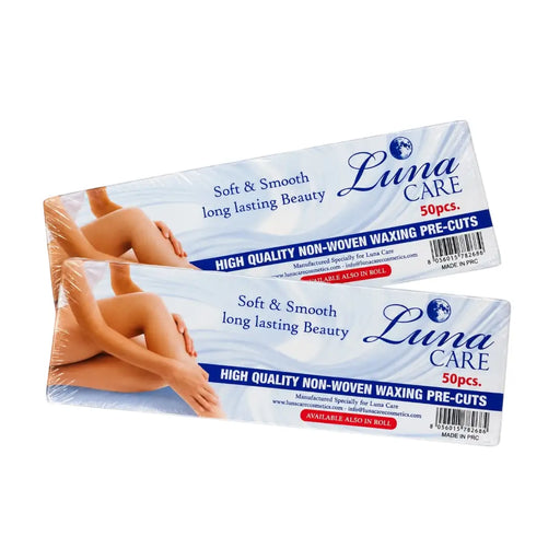 Luna Care Non-Woven Waxing Pre-Cuts box containing 50 pieces on Spotngrab Lebanon.