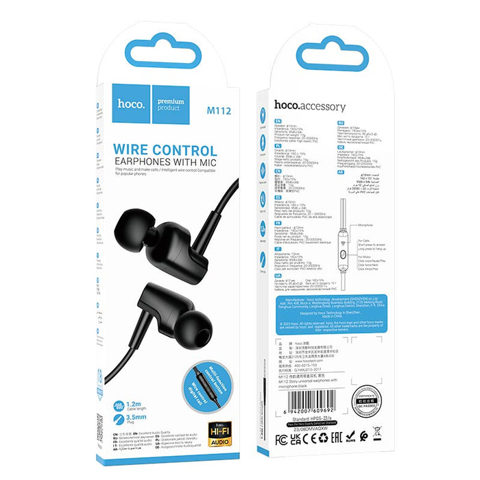 Hoco Earphones With Mic 3.5mm Plug