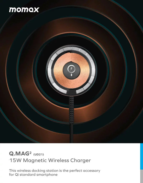 Momax Q.MAG MAGNETIC WIRELESS CHARGER GREY