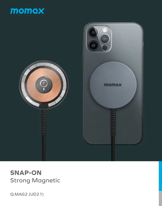 Momax Q.MAG MAGNETIC WIRELESS CHARGER GREY