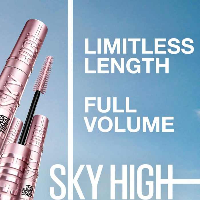 Maybelline Lash Sensational Sky High Mascara – sleek black and rose tube with flexible brush for lengthening and volumizing lashes available at spotngrab 