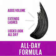 Maybelline The Falsies Lash Lift mascara in silver metallic tube with purple cap and open brush wand on Spotngrab Lebanon.