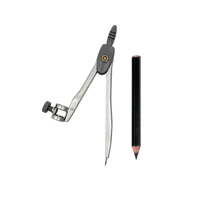 YX V90 metal geometry compass set  showing the compass and black wooden pencil on Spotngrab Lebanon.