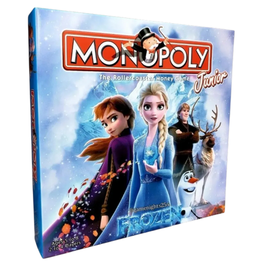 Official Monopoly Junior Disney Frozen Edition board game box for kids on Spotngrab Lebanon.