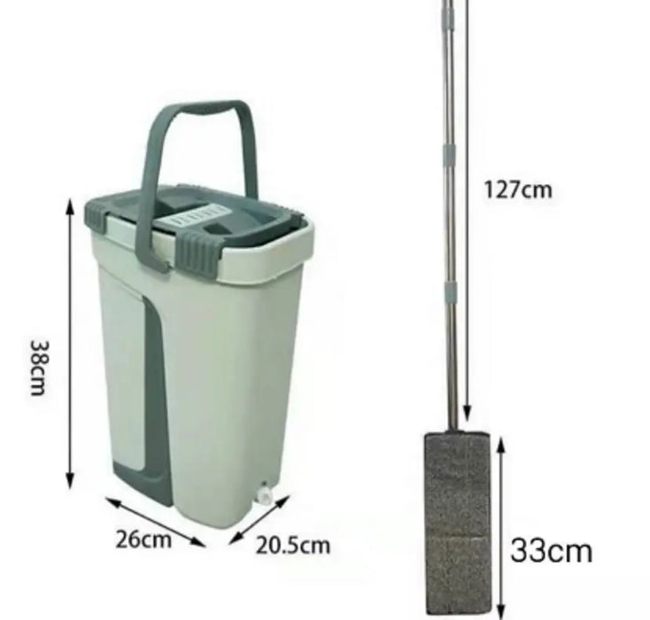 Mop wet and  dry wih bucket + 2 Flat Mop