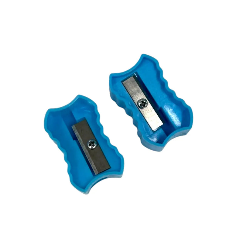 Set of 2 blue single-hole plastic manual pencil sharpeners on SpotNGrab Lebanon