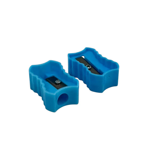 Set of 2 blue single-hole plastic manual pencil sharpeners on SpotNGrab Lebanon