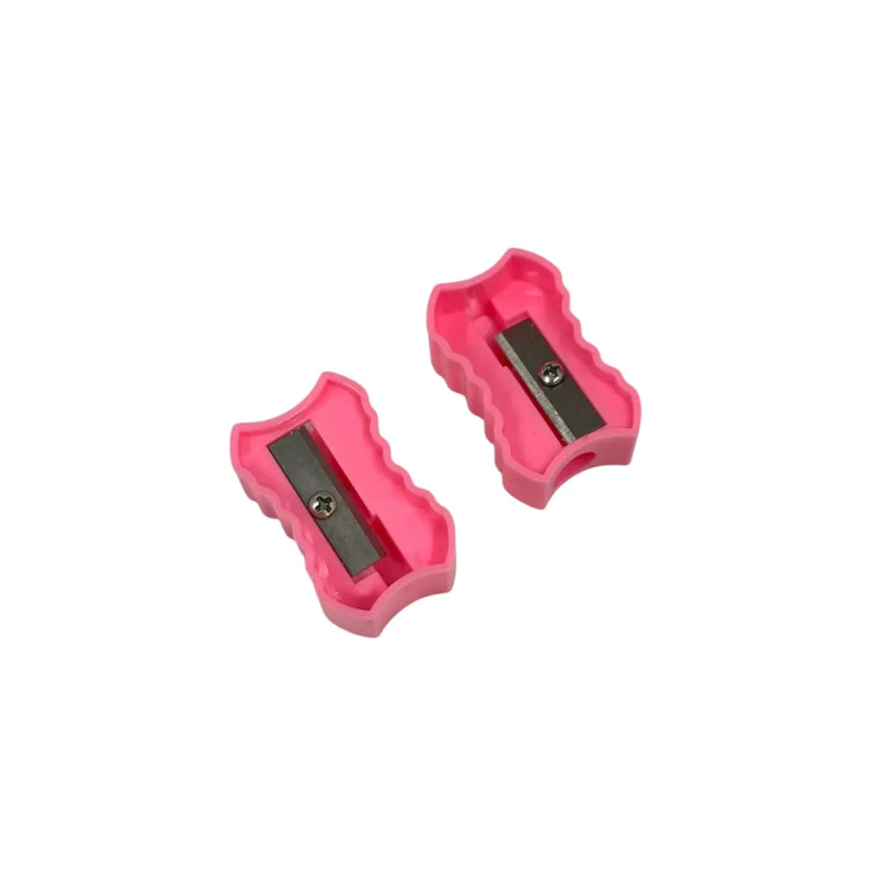 Set of 2 pink single-hole plastic manual pencil sharpeners on SpotNGrab Lebanon