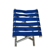 Blue camping stool webbed seat top