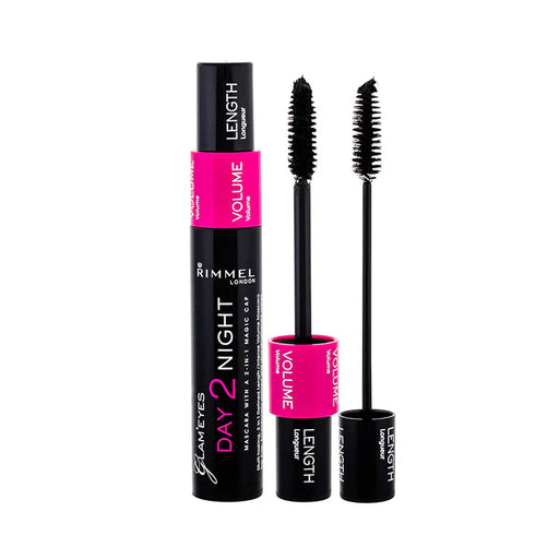 Rimmel Glam Eyes Day 2 Night Waterproof Mascara – Volume & Length Dual-Cap