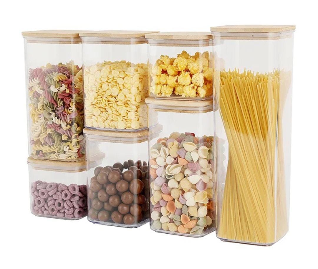 Kitchen Storage Containers – 7pc with Wooden Lids | SpotNGrab Lebanon
