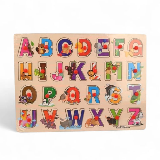 Wooden alphabet and digit puzzle board for kids – early learning toy available at spotngrab Lebanon