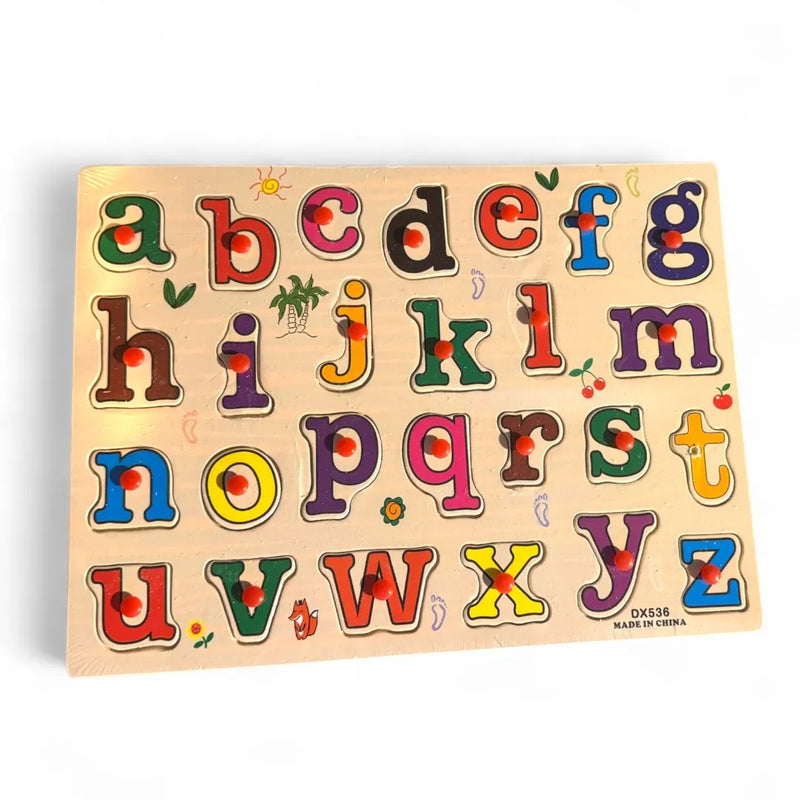 لوحة لعبة تركيب خشبية للحروف والأرقام للأطفال – لعبة تعليمية مبكرة