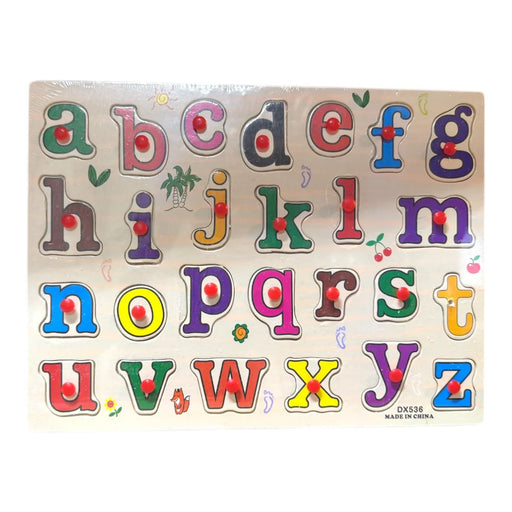 Wooden alphabet and digit puzzle board for kids – early learning toy available at spotngrab Lebanon