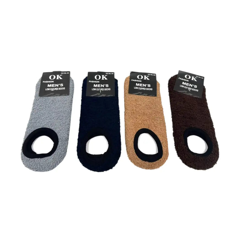 Men's fuzzy non-slip slipper socks set
