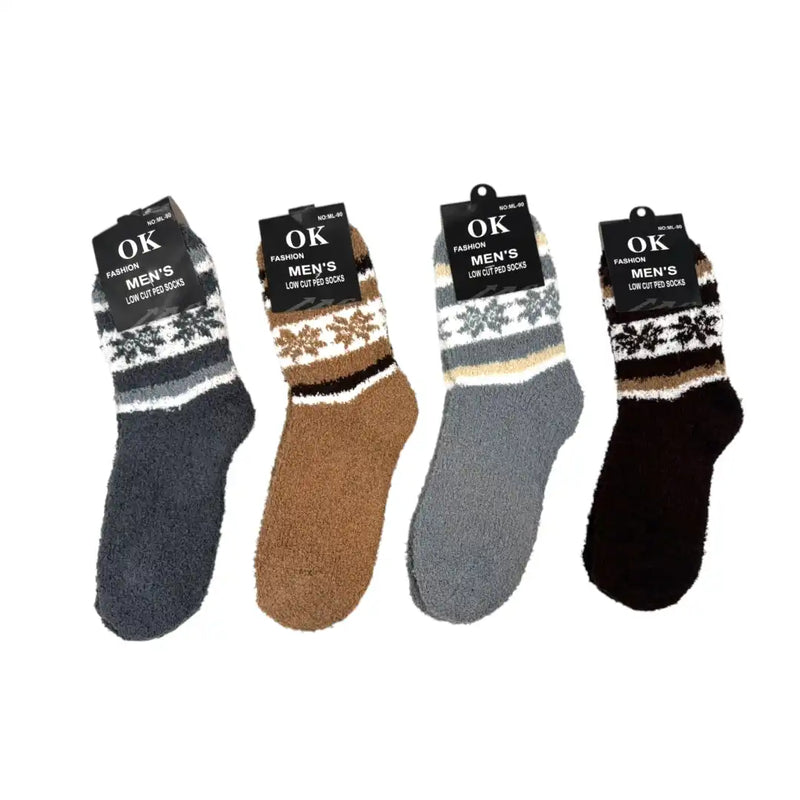 Men's Nordic pattern thermal socks in four colors
