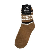 Light brown men's fuzzy thermal winter socks