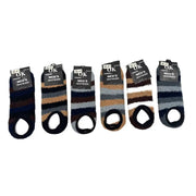 Lineup of men’s low-cut fuzzy striped gripper slipper socks in various colorways on SpotNGrab Lebanon