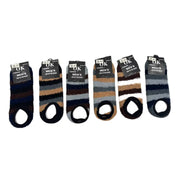 Men's striped fuzzy slipper socks set in six colors