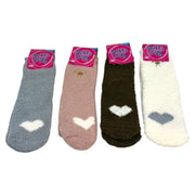 Coral fleece heart and paw print socks set