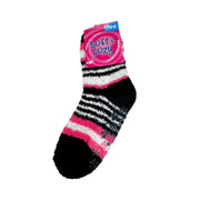 Black women's long striped fuzzy bed socks