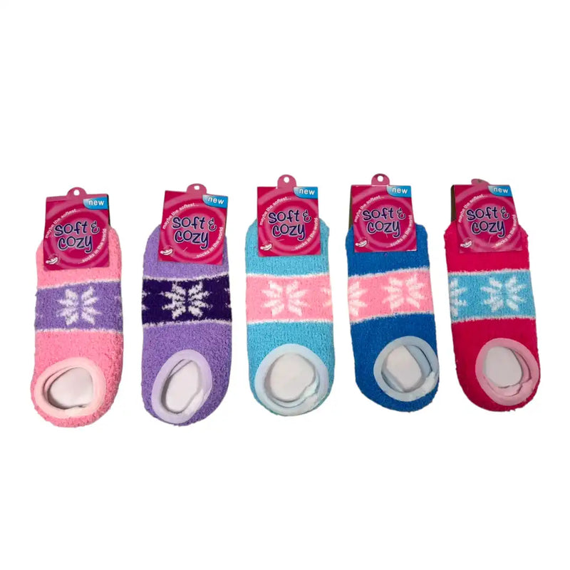 Women's snowflake fuzzy slipper socks set