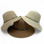 beach straw hat with a colorful beaded band shop at spotngrab lebanon