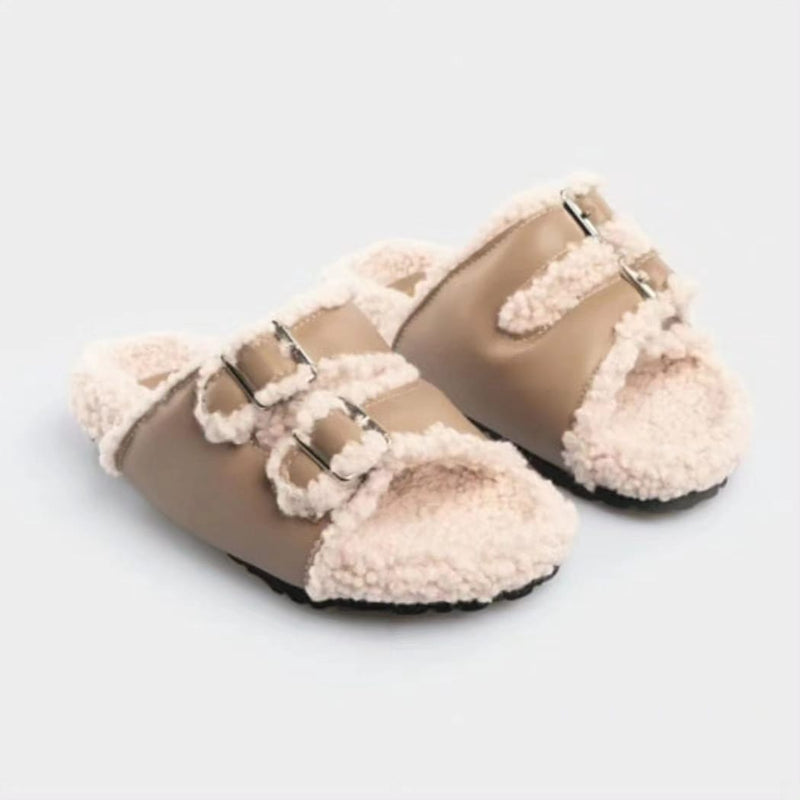 Beige teddy lined slipper available at Spotngrab Lebanon