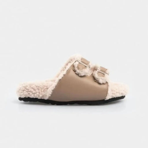 Beige teddy lined slipper available at Spotngrab Lebanon