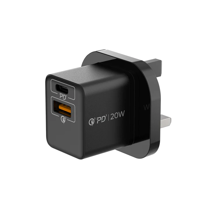 Momax OnePlug 20W 2 Port Mini Charger Black