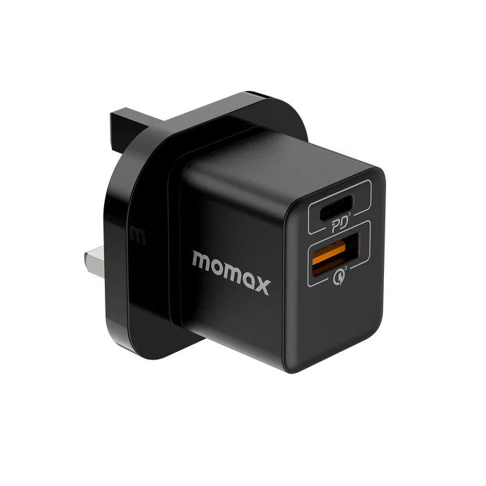 Momax OnePlug 20W 2 Port Mini Charger Black