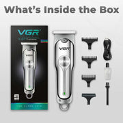 VGR V-071 grooming kit accessories including 3 guide combs and USB charger on Spotngrab.