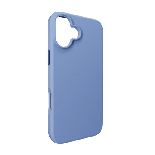 A vibrant blue Mageasy Vibrant M shockproof protective case is shown on a 2024 iPhone 16.